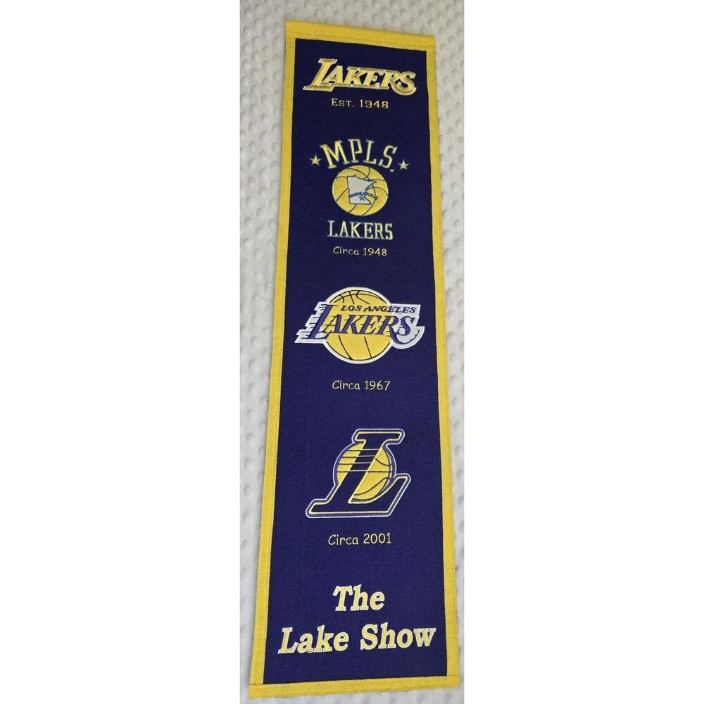 Los Angeles Lakers NBA Winning Streak Embroidered Wool Heritage Wall Banner 2017